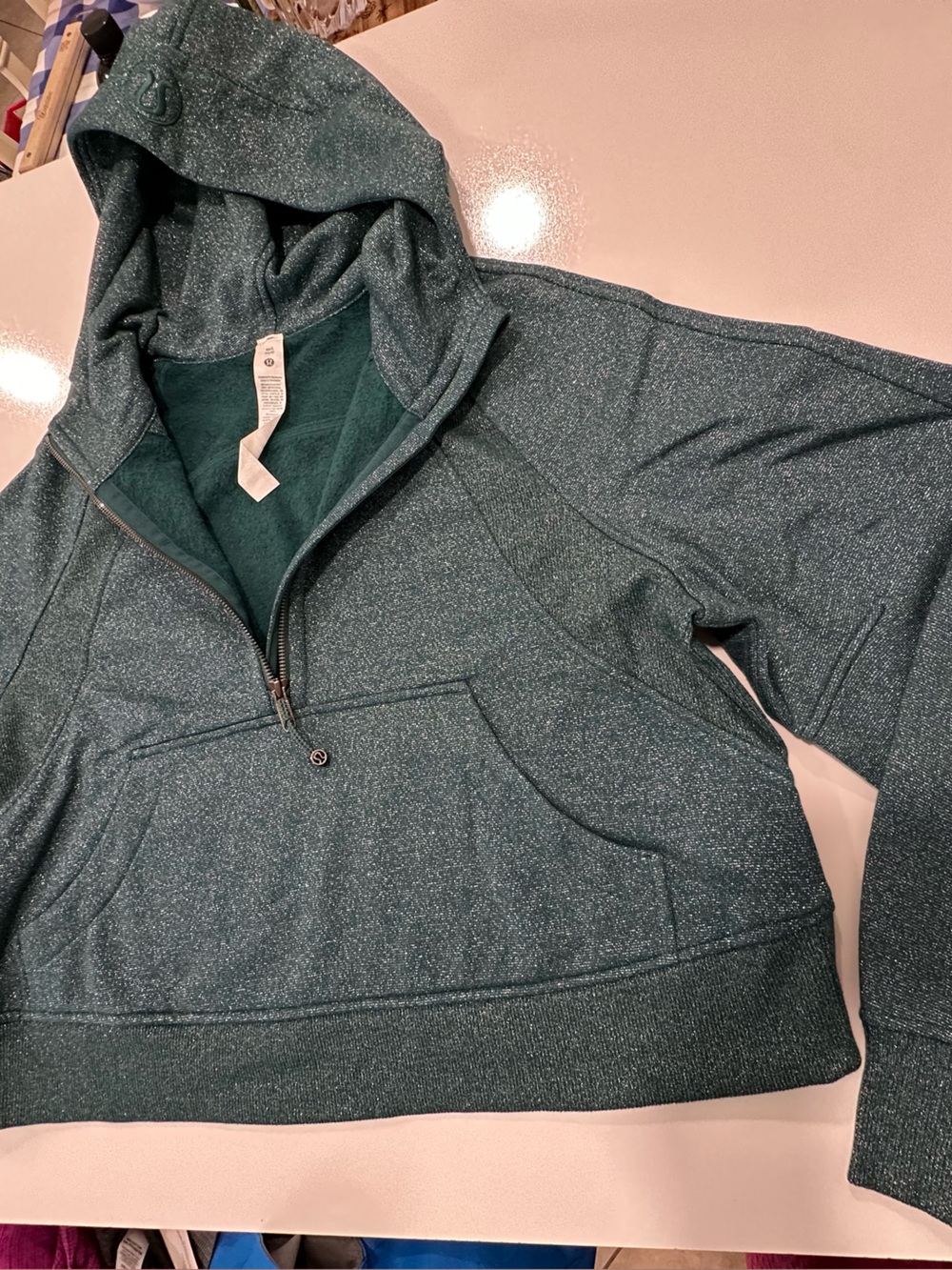 lululemon athletica Sparkle Teal Half-Zip Hoodie Jacket